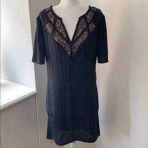 BCBG hi-low Lace trimmed dress with pockets!